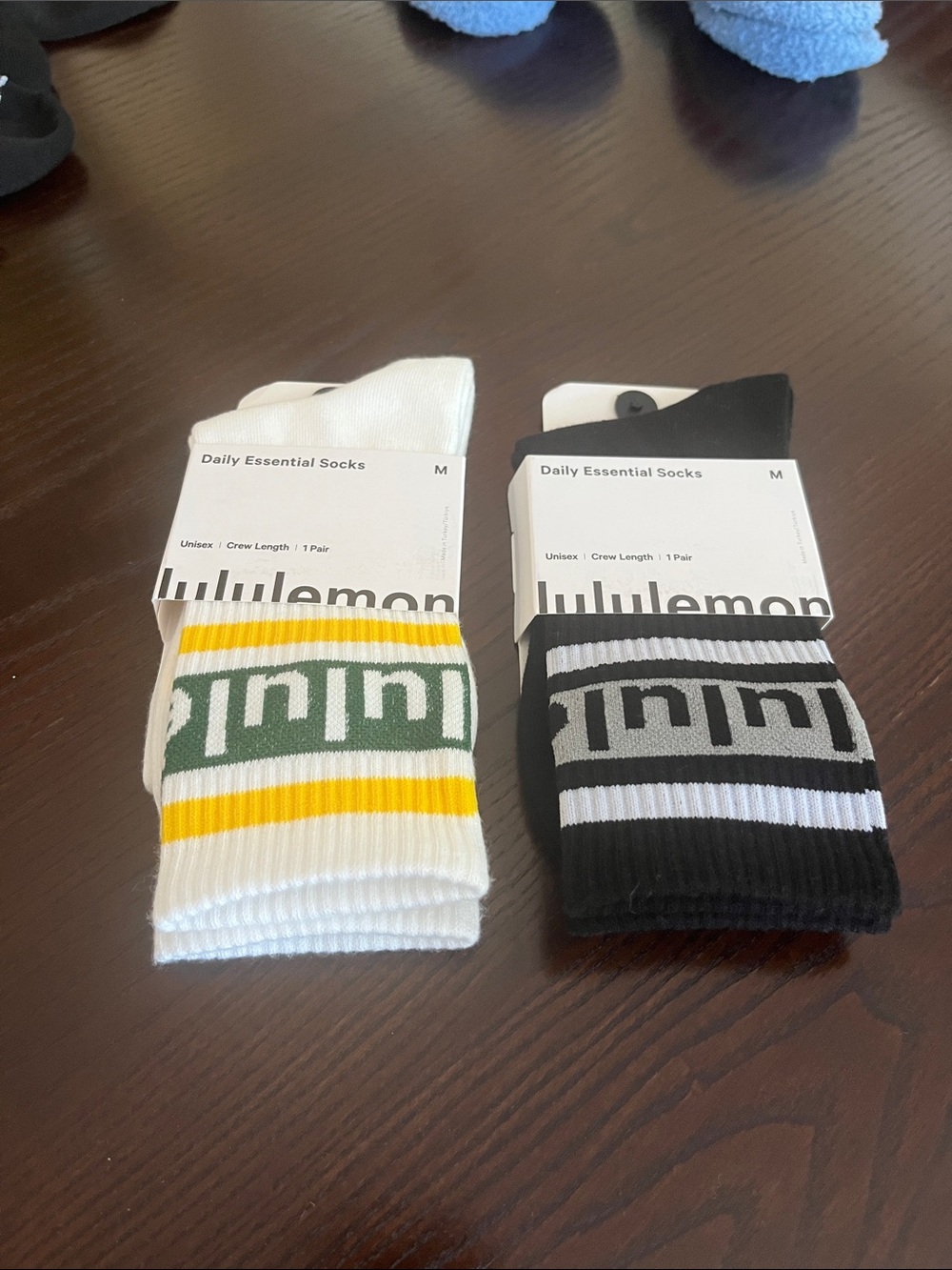 lululemon athletica Daily Essential Crew Socks - White/Yellow/Green & Black/Gray